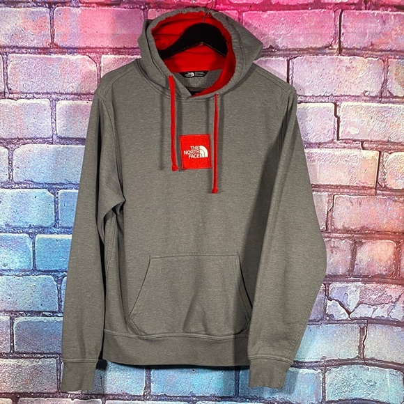 The North Face Men’s M Gray & Red Pullover Hoodie – Outdoor Sweatshirt Regular F - Picture 1 of 10